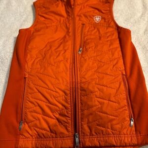 ARIAT Orange Quilted ARIATTEK Vest Women’s size Sm Excellent Condition